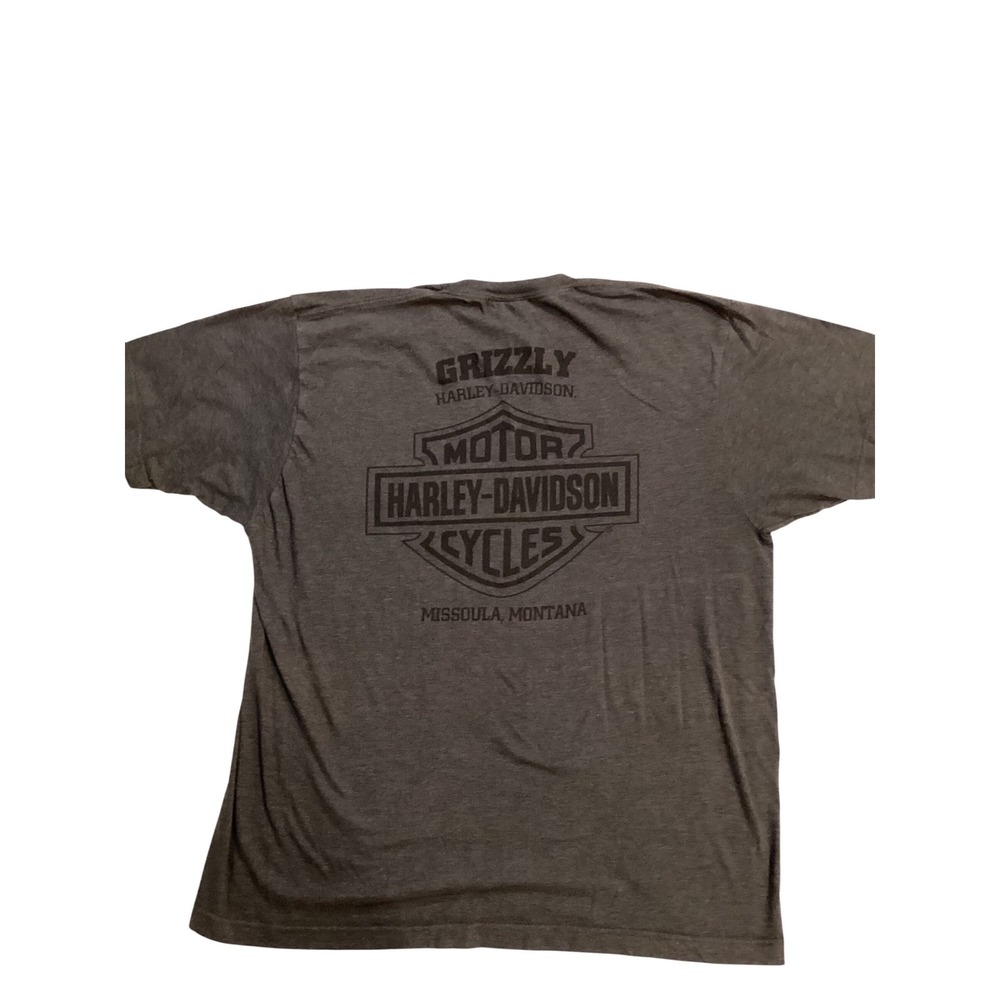 Harley-Davidson Grizzly Missoula Montana Pin-Up Girl Graphic T-Shirt Mens‎ XL